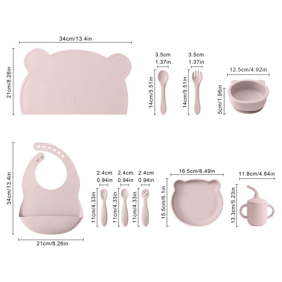 8PCS Silicone Baby Feeding Set - Baby Food Jars With Lids recensione e prezzo